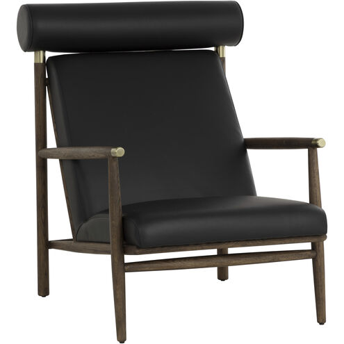 Biko Black Leather Lounge Chair